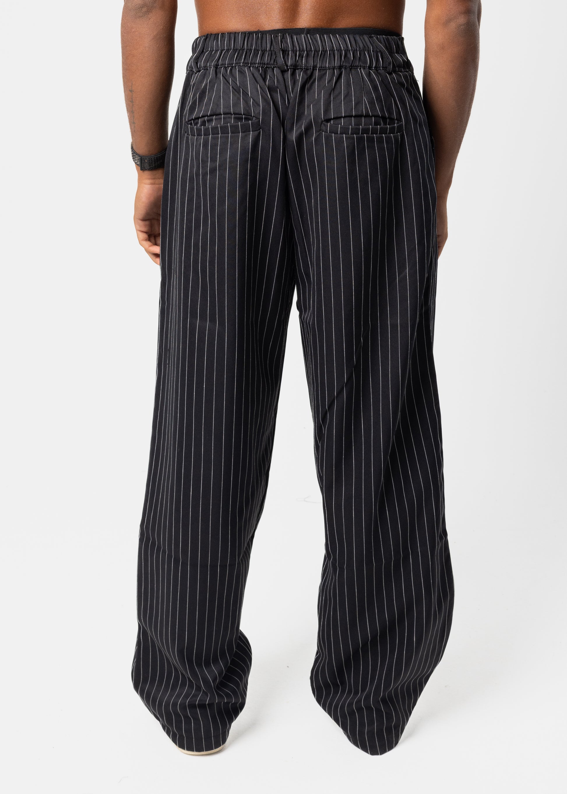 Black Stripped Tailored Pants